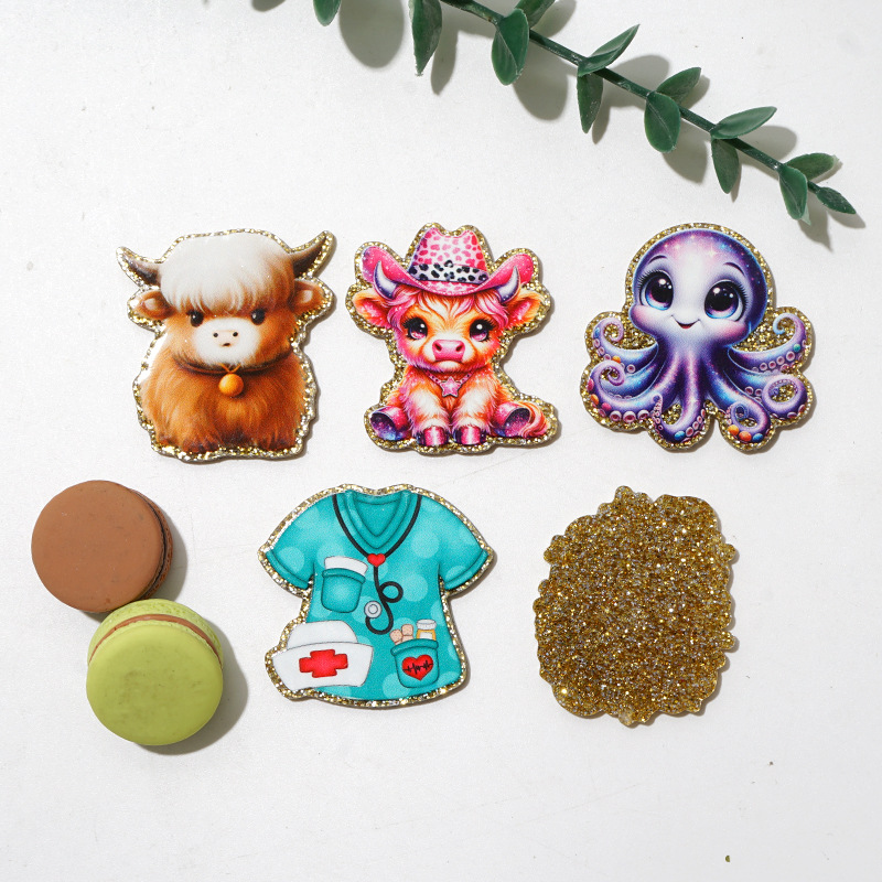 闪粉卡通亚克力配件树脂diy饰品