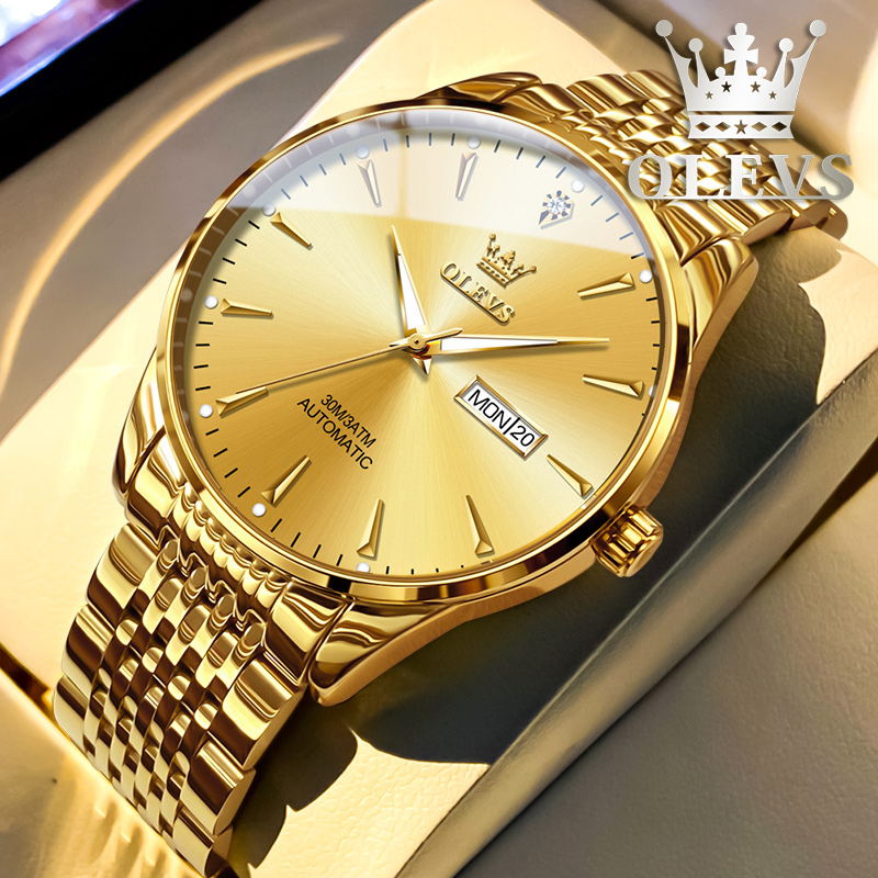 手表男士瑞士认证正品牌全自动机械表18K黄金色十大名式新款男表