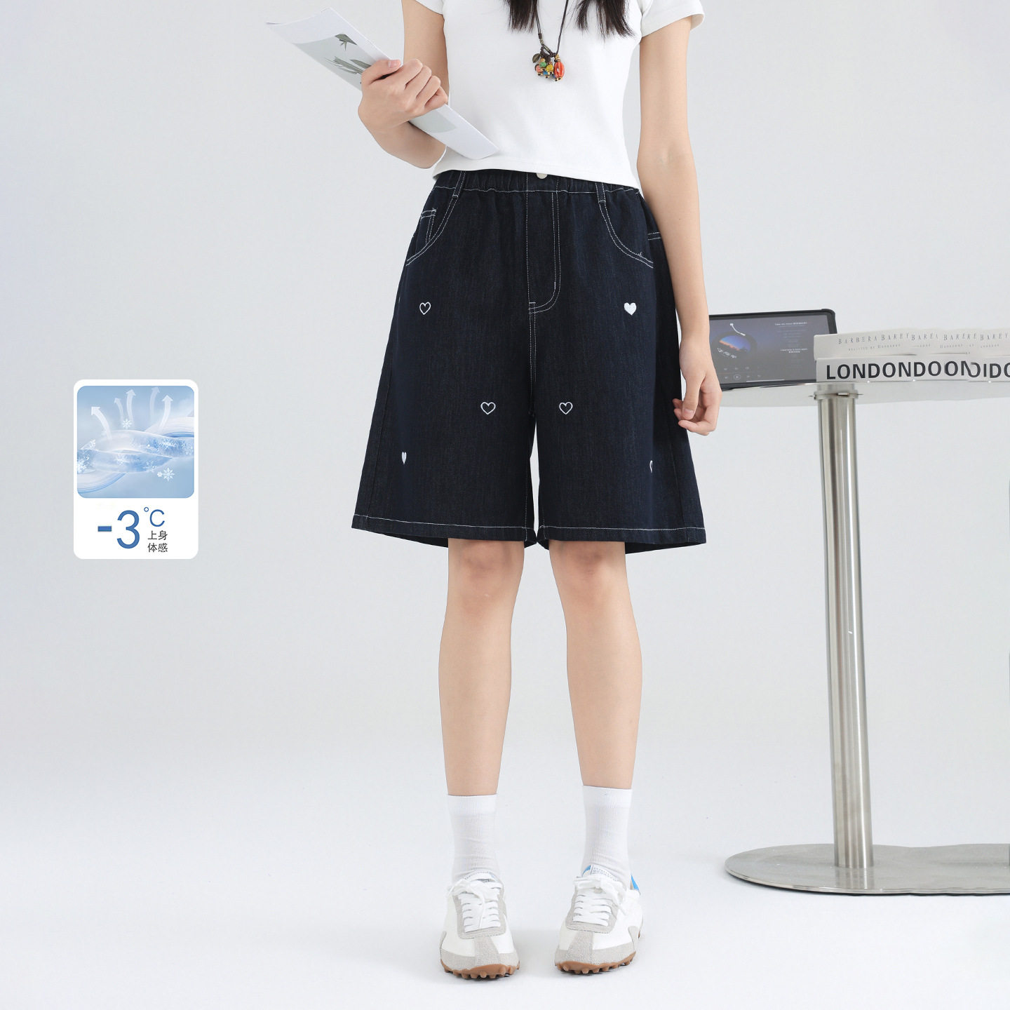 新款夏季女大童牛仔短裤外穿2026初中学生休闲五分裤薄款儿童裤子