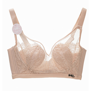 新水晶杯内衣女蕾丝无钢圈性感超薄文胸兔耳朵防凸点侧收副乳胸罩