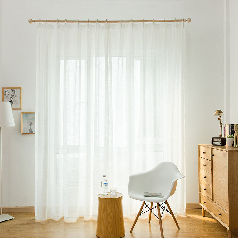 定制棉麻窗帘纱帘成品特价清仓白色纱飘窗卧室客厅白纱布料落地窗