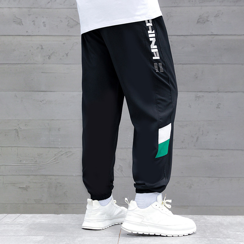 胖童裤子7-15岁中大童宽松大码薄款休闲裤胖男童夏季速干裤冰丝裤