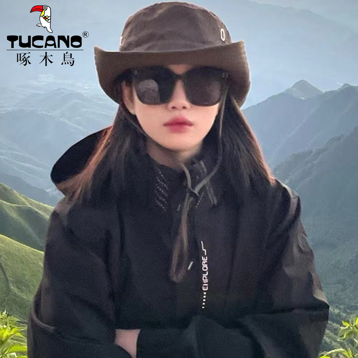 啄木鸟冲锋衣男女款2026新款春秋户外三合一爬山登山黑色防风外套