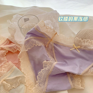 夏季薄款纯欲性感无痕舒适莫代尔蕾丝纯棉抗菌低腰女士内裤女短裤