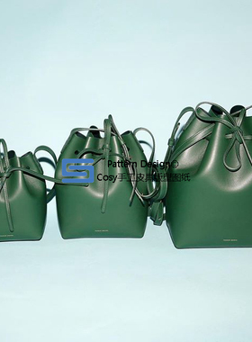 水桶包版型MANSUR爆款DIY单肩背包手工皮具图纸 纸样ACC-36中小款