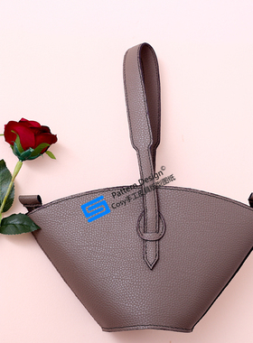 手工皮具图纸个性菜篮子手提包版型百搭单肩包饺子包纸様HMB-69