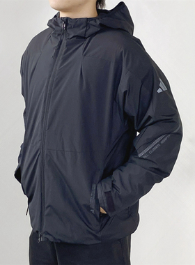 正品Adidas阿迪达斯男女外套拒水防泼运动休闲宽松连帽夹克JZ8413