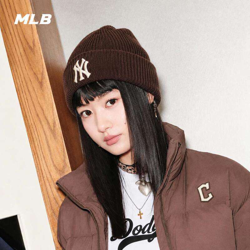 MLB冬季男女保暖护耳绒线帽