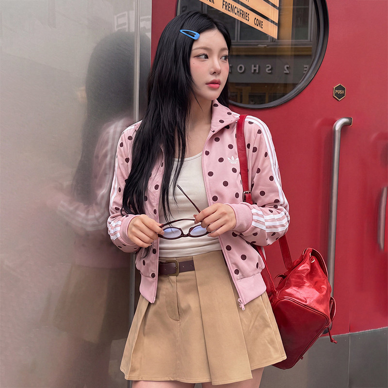 阿迪达斯三叶草复古三条杠外套女