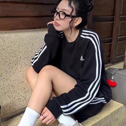 正品阿迪达斯女卫衣三条杠刺绣logo加绒保暖套头衫HZ5744 IM0206