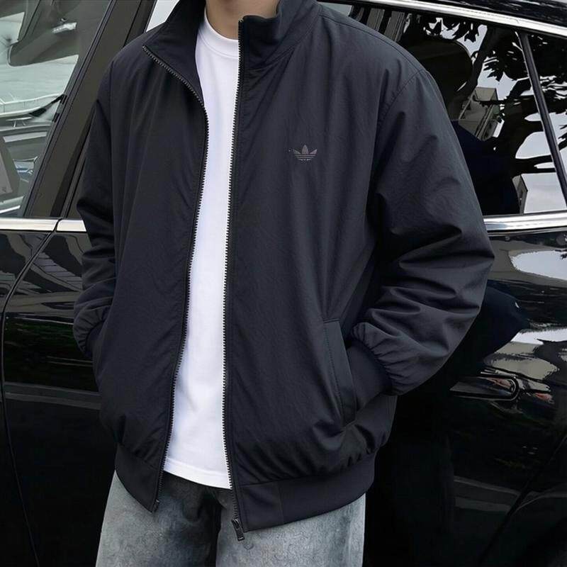 阿迪达斯三叶草加厚外套男棒球服冬新款防风保暖复古美式宽松夹克