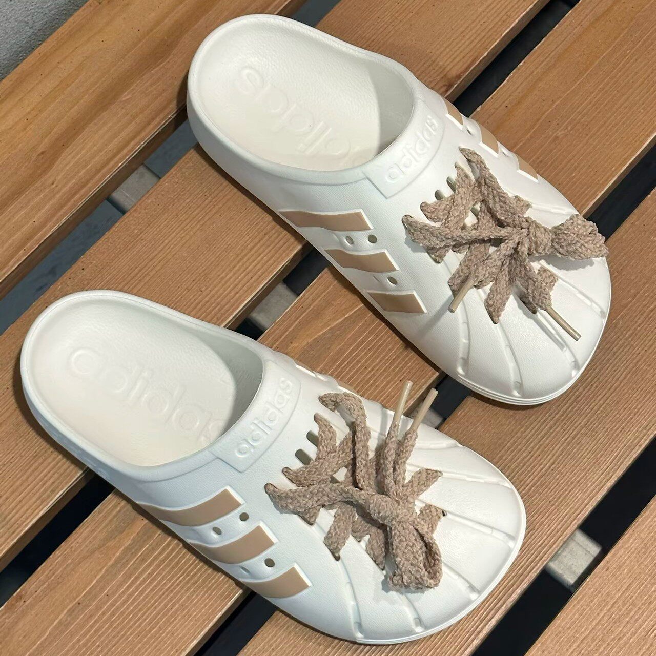 Adidas正品贝壳头夏季洞洞鞋