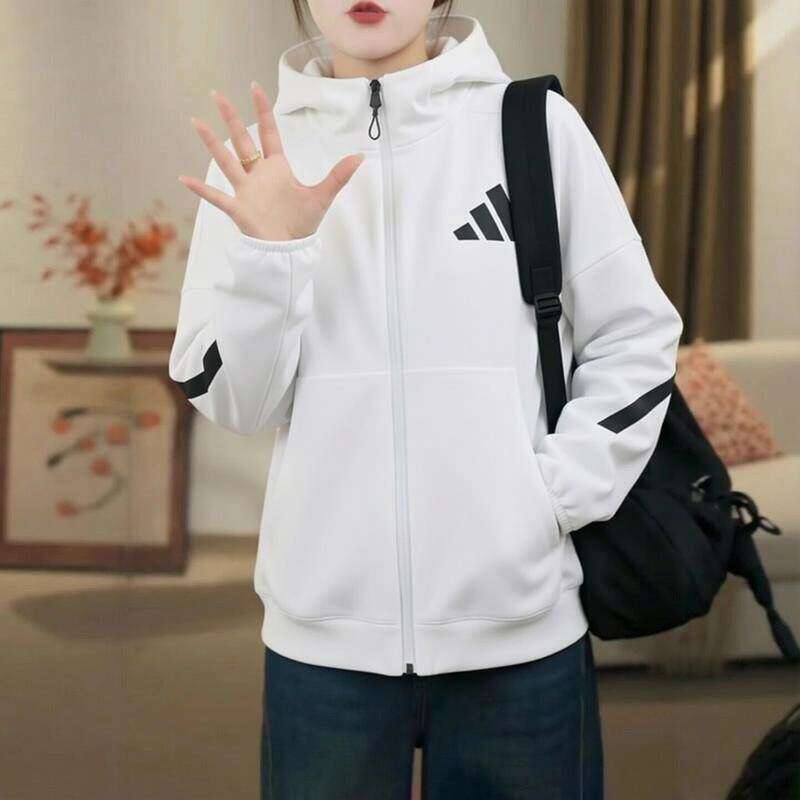 Adidas阿迪达斯ZNE外套女装春秋新款运动服连帽开衫卫衣休闲夹克