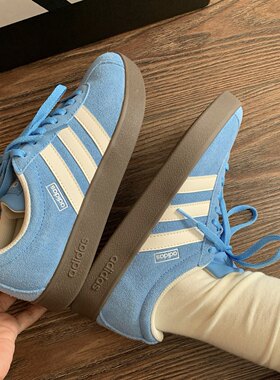 Adidas阿迪达斯蓝色T头德训鞋男女同款轻便运动休闲板鞋潮JS4594