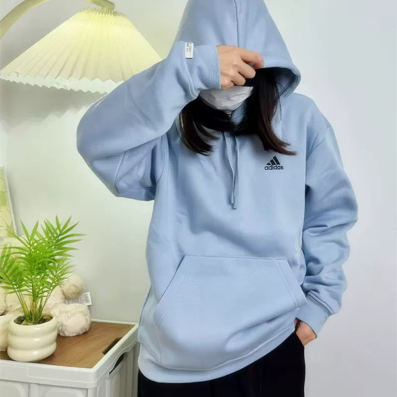 男女款加绒运动宽松连帽套头卫衣
