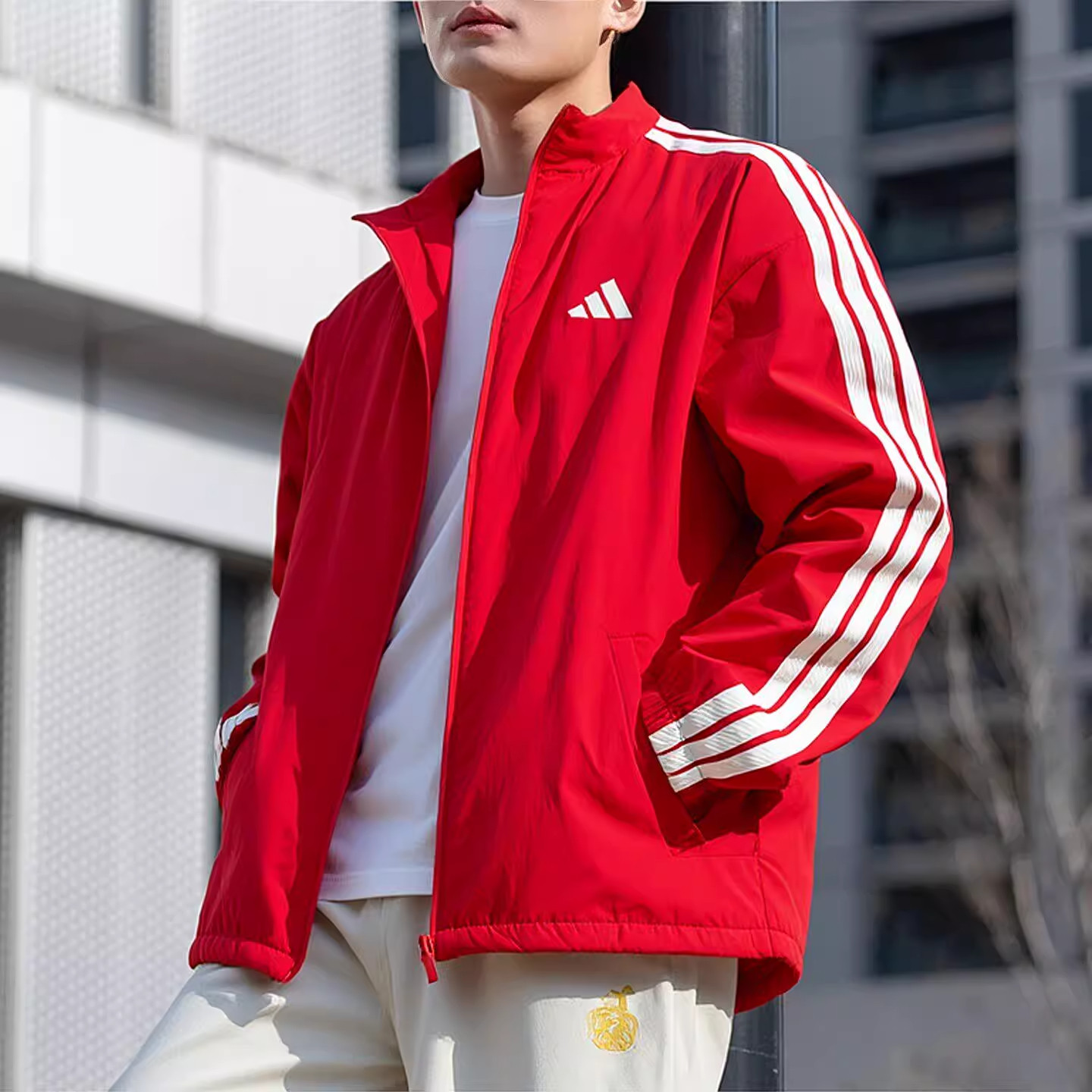 阿迪达斯男加绒立领夹克KR2519