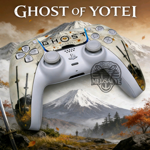 羊蹄山之魂主题定制版PS5手柄+正8轻触微动+双TMR摇杆总成