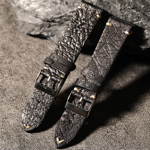 微瑕疵手工鸵鸟皮真皮表带