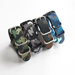 Nato北约加长款迷彩尼龙表带18 20 22 24MM尼龙帆布透气表男表链