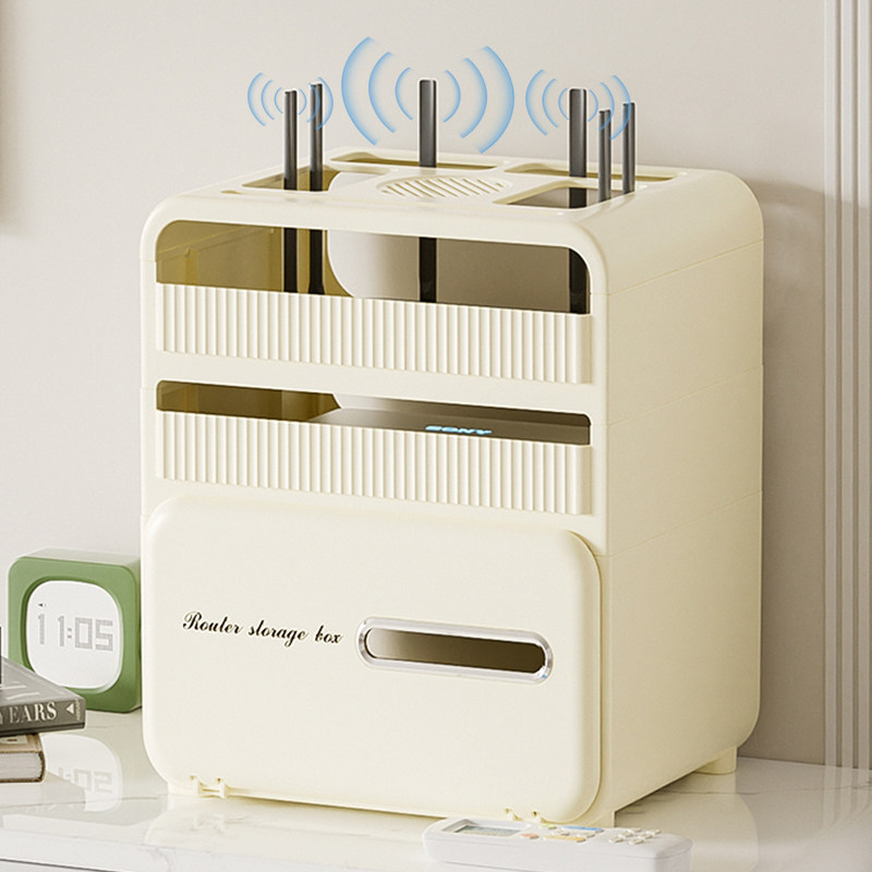 wifi路由器收纳盒放置架电视机机顶盒置物架无线光猫电线收纳神器