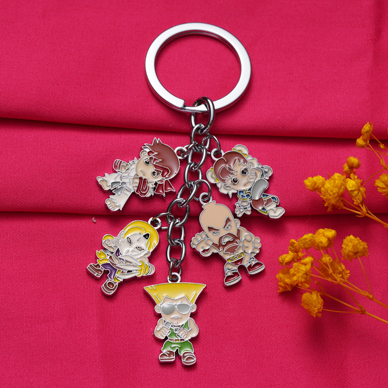 街头霸王小众q版周边 合金挂饰 春丽箱包饰品 格斗游戏钥匙扣 ins