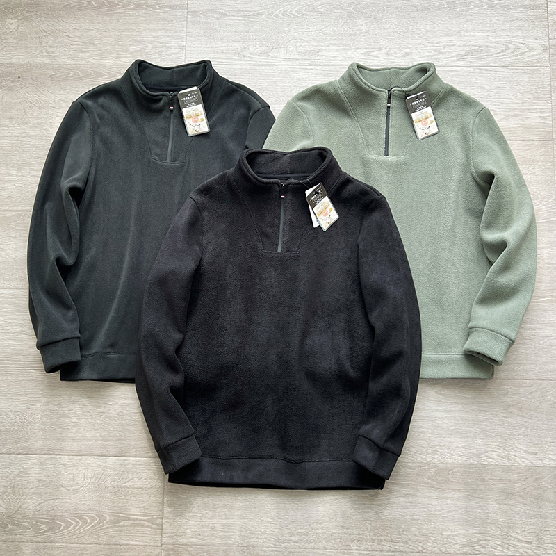 保暖半拉链双面套头卫衣