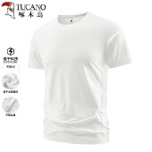 冰丝半袖 健身跑步透气大码 T体恤潮 春夏运动短袖 啄木鸟速干t恤男士