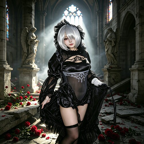 【现货】2B黑婚纱花嫁cos 尼尔机械纪元cosplay游戏C服女 cos服