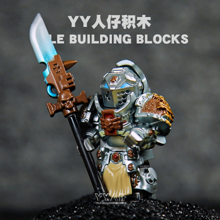 益智灰第三方人仔中国战锤男孩40K星际玩具骑士战士积木周边拼装