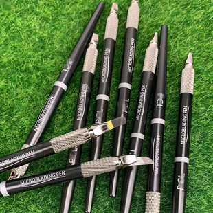 一字口纹眉手工笔 U型排针野生眉专用纹绣笔杆绣眉根状线条眉刀架