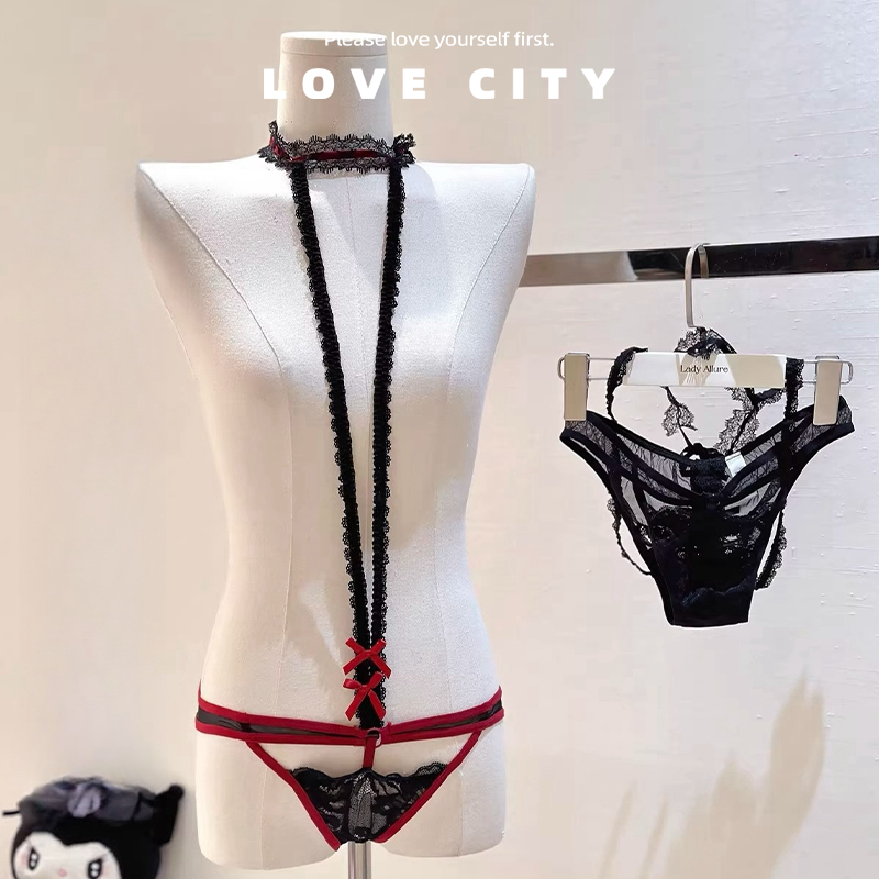 LOVECITY「勾心蜜事」纯欲风性感蕾丝挂脖内裤女氛围感内搭三角裤