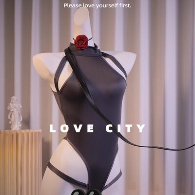 LOVECITY「捆绑游戏」性感紧身连体衣内衣辣妹睡衣cos套装K