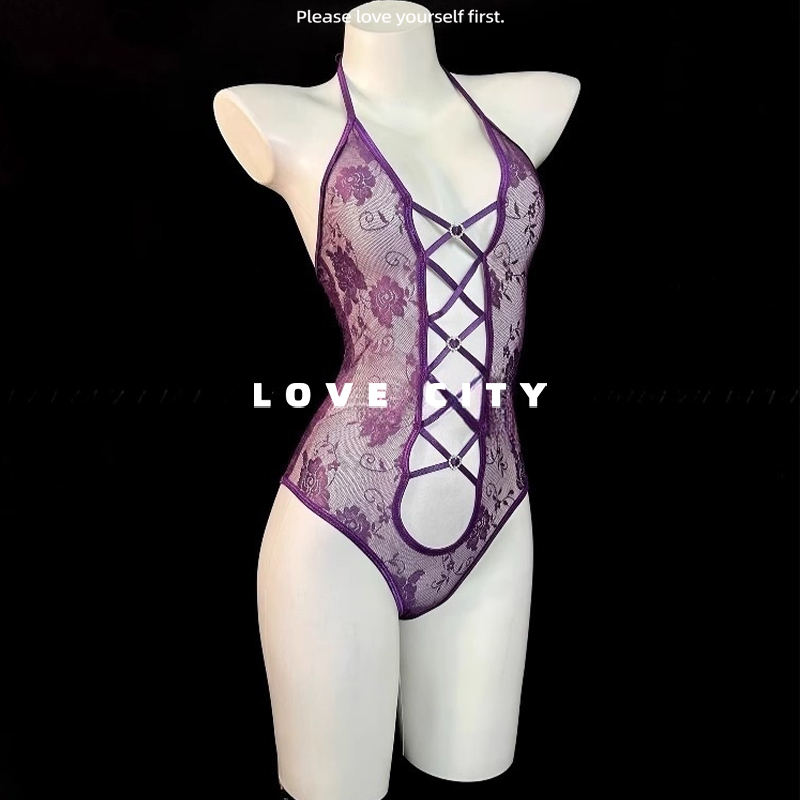 LOVECITY「丁香暗涌」性感连体包臀镂空网衣纯欲辣妹内搭内衣