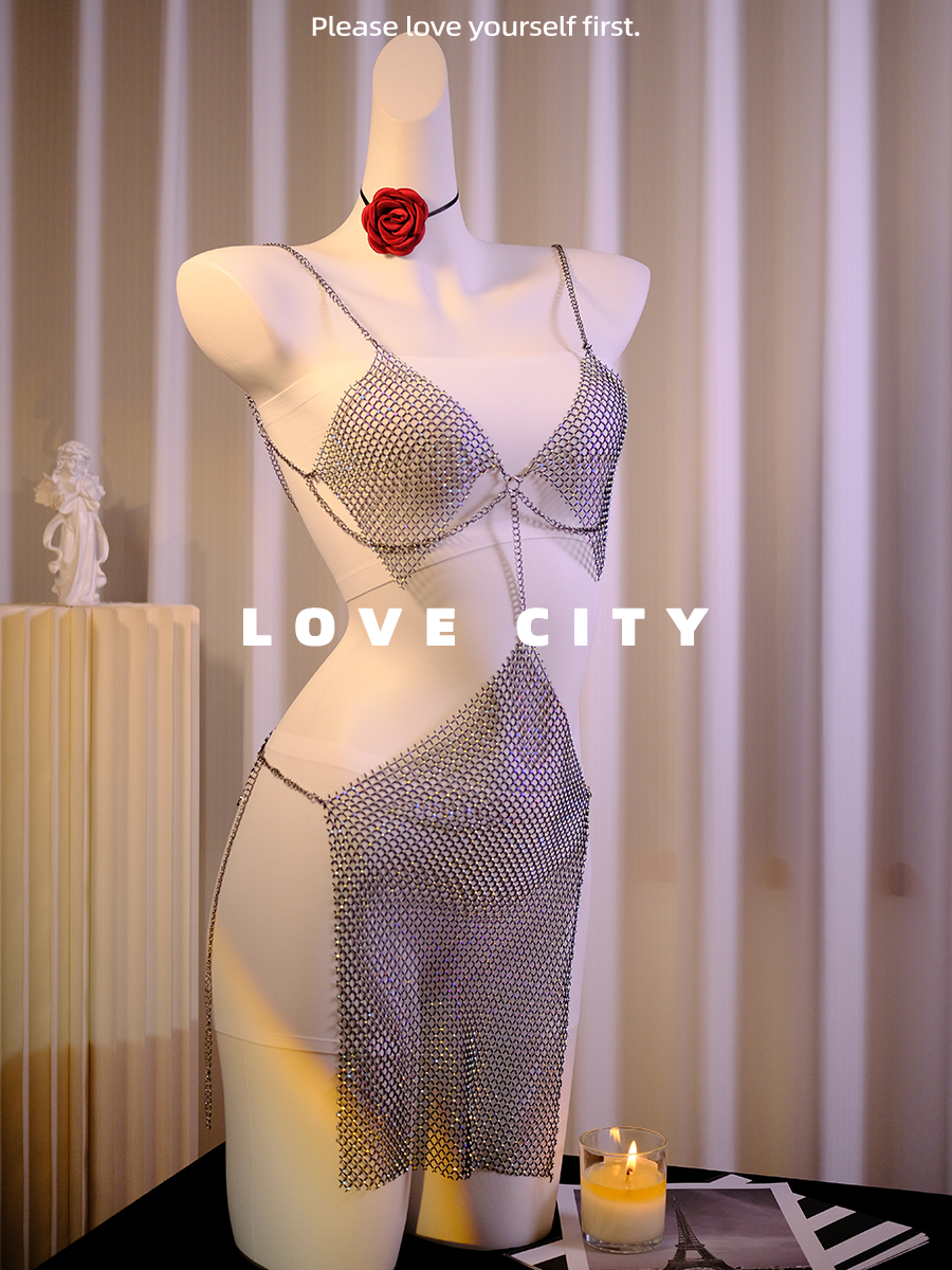 LOVECITY「璀璨星光」性感内衣套装夜店裙子纯欲无钢圈上衣