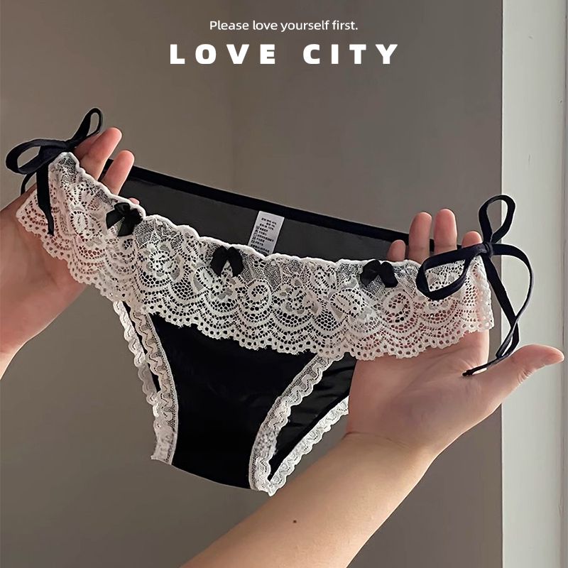 LOVECITY「软糖陷阱」弹力无痕抗菌纯棉内裤女新款性感蕾丝纯欲风