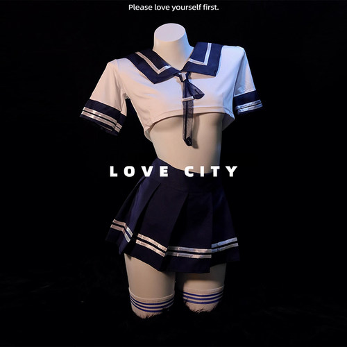 LOVECITY「洁白少女」学院风制服jk纯欲辣妹短裙性感可爱分体睡衣