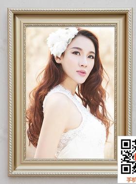 欧式白色实木相框16寸24寸30寸32寸36寸婚纱相框挂墙影楼写真金色