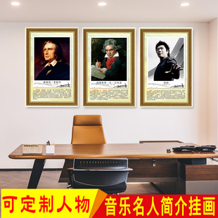 中外著名音乐家名人简介挂图贝多芬莫扎特肖邦画像教学楼装饰挂画