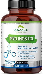 Inositol 120 Zazzee per 2000 Myo Capsules 美国代购 Vegan