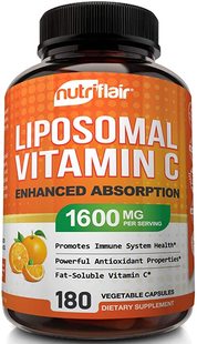 美国代购NutriFlair Liposomal Vitamin C 1600mg, 180 Capsules
