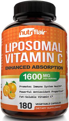 美国代购NutriFlair Liposomal Vitamin C 1600mg, 180 Capsules