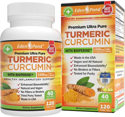 美国代购Eden Pond Turmeric Curcumin, 1000mg in Two Daily Cap
