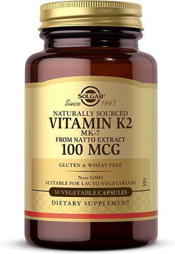 代购Solgar Vitamin K2 (MK-7) 100mcg, 50 Vegetable Capsules