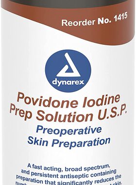 美国代购Dynarex D1415 Povidone Iodine Prep Solution USP, 16