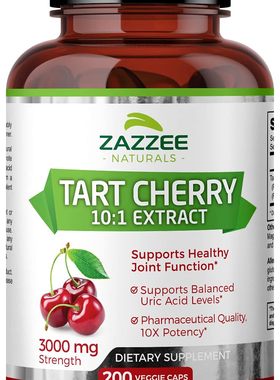 美国代购Zazzee Tart Cherry Extract Capsules, 200 Vegan Capsu