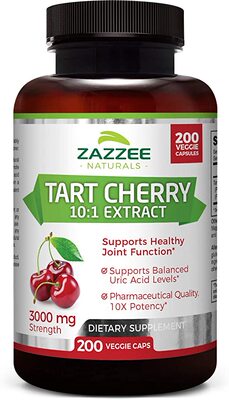 Zazzee Tart Cherry Extract Capsules, 200 Count, 3000 mg Stre