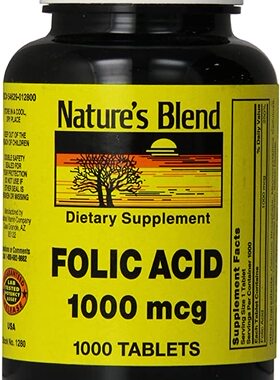 Nature's Blend Folic Acid 1000 mcg 1,000 mcg 1000 Tabs