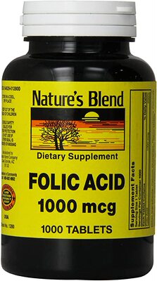 Nature's Blend Folic Acid 1000 mcg 1,000 mcg 1000 Tabs