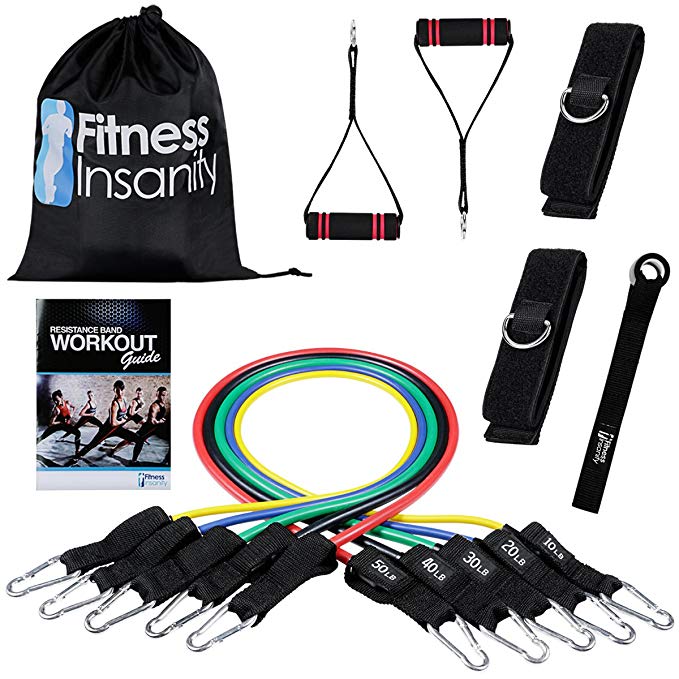 Fitness Insanity Resistance Band Set - Include 5 Stackable E