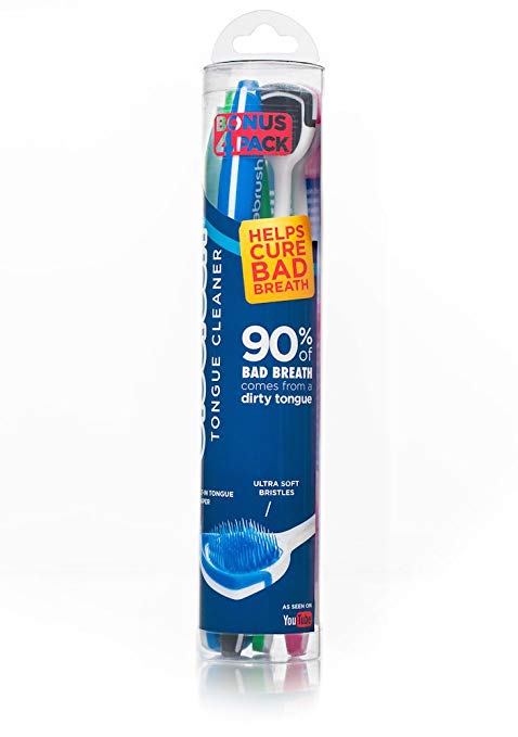 Orabrush Tongue Cleaner | Helps Fight Bad Breath | 4 Tongue